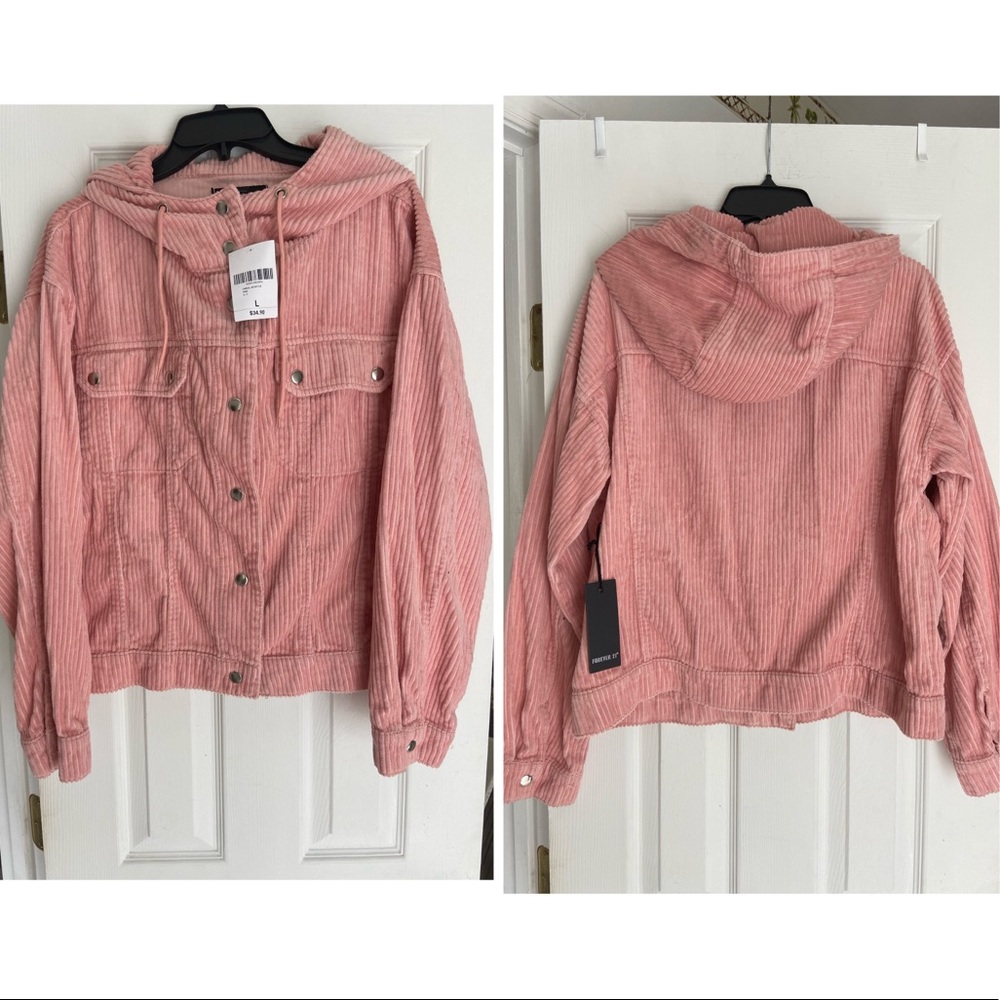 BRAND NEW Forever 21 Hooded Corduroy Jacket